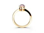 Solitaire Engagement Ring Setting for Fancy Pink Marquise Center with Plain Band and Flat Tab Prong Head in Yellow Gold