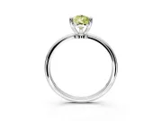 Minimalist Solitaire Engagement Ring Setting for Fancy Yellow Pear-Shaped Center with Thin Band and Prong Head in Platinum