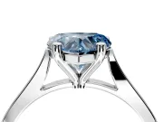 Solitaire Engagement Ring Setting for Fancy Blue Heart-Shaped Center with Tapered Shoulders and Prong Head in Platinum