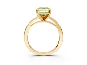 Solitaire Engagement Ring Setting for Fancy Yellow Asscher Cut Center with Basket Rail and Prong Head in Yellow Gold