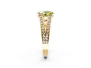 Split Shank Engagement Ring Setting for Fancy Yellow Oval Center with Pave Split Shank and Prong Head in Yellow Gold