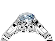 Solitaire Engagement Ring Setting for Fancy Blue Marquise Center with Marquise and Bezel Accents and Prong Head in Platinum