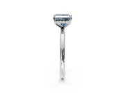 Solitaire Engagement Ring Setting for Fancy Blue Princess Cut Center with Plain Band, Open Basket and Prong Head in Sterling Silver
