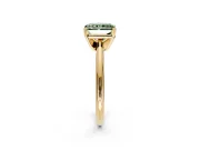 Solitaire Engagement Ring Setting for Fancy Green Radiant Cut Center with Knife Ridge Band and Claw Prong Head in Yellow Gold