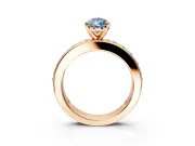 Solitaire Engagement Ring Setting for Fancy Blue Pear-Shaped Center with Channel-Set Accents and Prong Head in Rose Gold