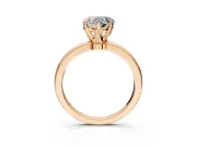 Solitaire Engagement Ring Setting for Heart-Shaped Center with Plain Band and Tulip Prong Head in Rose Gold