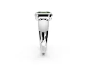 Solitaire Engagement Ring Setting for Fancy Green Emerald Cut Center with Wide Band and Bezel Head in Platinum