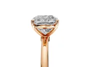 Solitaire Engagement Ring Setting for Cushion Cut Center with Straight Thin Band and Prong Head in Rose Gold