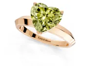 Solitaire Engagement Ring Setting for Fancy Yellow Heart-Shaped Center with Wide Knife Ridge Band and Prong Head in Rose Gold