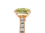 Solitaire Engagement Ring Setting for Fancy Yellow Radiant Cut Center with Single Row Accent Band and Prong Head in Rose Gold