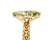 Solitaire Engagement Ring Setting for Fancy Yellow Marquise Center with Scrollwork Band and Prong Head in Yellow Gold