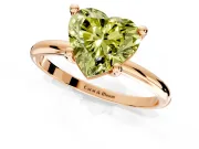 Minimalist Solitaire Engagement Ring Setting for Fancy Yellow Heart-Shaped Center with Thin Band and Prong Head in Rose Gold