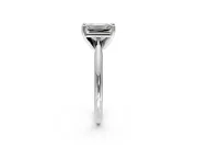Solitaire Engagement Ring Setting for Emerald Cut Center with Knife Ridge Band and Claw Prong Head in White Gold