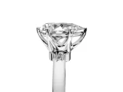 Solitaire Engagement Ring Setting for Pear-Shaped Center with Plain Band and Tulip Prong Head in Platinum
