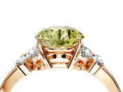 Solitaire Engagement Ring Setting for Fancy Yellow Round Cut Center with Marquise Flower Shoulders and Prong Head in Rose Gold