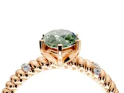 Rope Engagement Ring Setting for Fancy Green Marquise Center with Accent Shoulders and Prong Head in Rose Gold