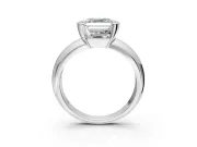 Tension Engagement Ring Setting for Asscher Cut Center with Wide Flat Band and Tension Head in Platinum