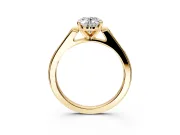 Solitaire Engagement Ring Setting for Oval Center with Channel Accents and Prong Head in Yellow Gold