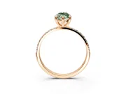 Solitaire Engagement Ring Setting for Fancy Green Marquise Center with Pave Accents and Prong Head in Rose Gold