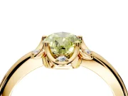 Floral Frame Engagement Ring Setting for Fancy Yellow Pear-Shaped Center with Accent Clusters and Prong Head in Yellow Gold