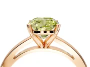 Solitaire Engagement Ring Setting for Fancy Yellow Cushion Cut Center with Basket Rail and Prong Head in Rose Gold
