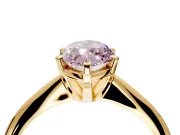 Solitaire Engagement Ring Setting for Fancy Pink Marquise Center with Knife Ridge Band and Claw Prong Head in Yellow Gold