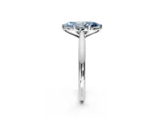 Solitaire Engagement Ring Setting for Fancy Blue Marquise Center with Narrow Cathedral Band and Prong Head in Platinum