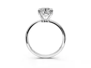 Minimalist Solitaire Engagement Ring Setting for Round Cut Center with Thin Band and Prong Head in Sterling Silver