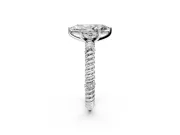 Rope Engagement Ring Setting for Marquise Center with Accent Shoulders and Prong Head in White Gold