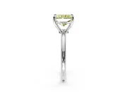 Minimalist Solitaire Engagement Ring Setting for Fancy Yellow Radiant Cut Center with Thin Band and Prong Head in Sterling Silver