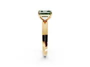 Solitaire Engagement Ring Setting for Fancy Green Asscher Cut Center with Wide Knife Ridge Band and Prong Head in Yellow Gold