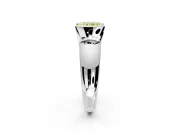 Tension Engagement Ring Setting for Fancy Yellow Radiant Cut Center with Wide Flat Band and Tension Head in White Gold