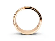 Round Cut Lab-Grown Diamond 7 Stone Channel Men's Wedding Band with Grooved Borders in Rose Gold