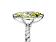 Solitaire Engagement Ring Setting for Fancy Yellow Marquise Center with Plain Twisted Rope Band and Prong Head in Sterling Silver