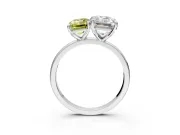Fancy Yellow Emerald Cut and Emerald Cut Lab-Grown Diamond Toi et Moi Engagement Ring with Prong-Set Stones in Platinum