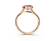 Solitaire Engagement Ring Setting for Fancy Pink Heart-Shaped Center with V Split Shank and Bezel Head in Rose Gold