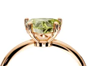 Minimalist Solitaire Engagement Ring Setting for Fancy Yellow Heart-Shaped Center with Thin Band and Prong Head in Rose Gold