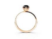 Solitaire Engagement Ring Setting for Fancy Black Marquise Center with Pave Accents and Prong Head in Rose Gold