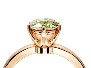 Solitaire Engagement Ring Setting for Fancy Yellow Oval Center with Plain Band and Tulip Prong Head in Rose Gold