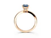 Solitaire Engagement Ring Setting for Fancy Blue Emerald Cut Center with Plain Band and Tulip Prong Head in Rose Gold