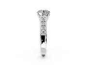 Solitaire Engagement Ring Setting for Round Cut Center with Cathedral Channel Band and Prong Head in Platinum