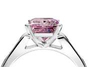 Solitaire Engagement Ring Setting for Fancy Pink Princess Cut Center with Channel Accents and Prong Head in White Gold