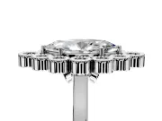 Cluster Halo Engagement Ring Setting for Marquise Center with Milgrain Bezel Accents and Prong Head in Platinum