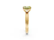 Solitaire Engagement Ring Setting for Fancy Yellow Asscher Cut Center with Wide Knife Ridge Band and Prong Head in Yellow Gold