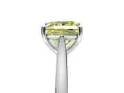 Solitaire Engagement Ring Setting for Fancy Yellow Princess Cut Center with Narrow Cathedral Band and Prong Head in White Gold