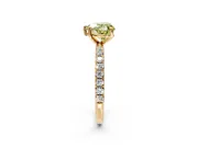 Solitaire Engagement Ring Setting for Fancy Yellow Heart-Shaped Center with Micro Pave Band and Prong Head in Yellow Gold