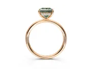 Solitaire Engagement Ring Setting for Fancy Green Princess Cut Center with Plain Band, Open Basket and Prong Head in Rose Gold