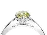 Solitaire Engagement Ring Setting for Fancy Yellow Marquise Center with Princess Cut Channel Band and Prong Head in White Gold