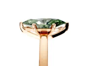 Solitaire Engagement Ring Setting for Fancy Green Marquise Center with Basket Rail and Prong Head in Rose Gold