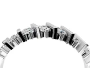Round Cut Lab-Grown Diamond Two-Row Channel-Set Anniversary Wedding Band with Vertical Prongs in Sterling Silver